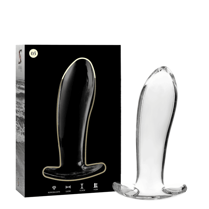 NEBULA SERIES BY IBIZA - MODELO 5 ANAL PLUG VIDRO BOROSILICADO TRANSPARENTE 12.5 CM -O- 3.5 CM 1