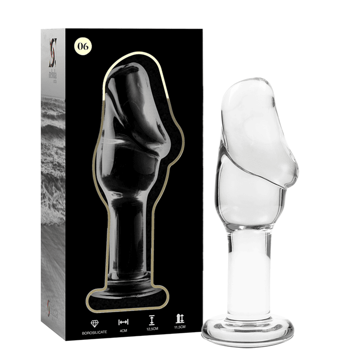 NEBULA SERIES BY IBIZA - MODELO 6 ANAL PLUG VIDRO BOROSILICADO TRANSPARENTE 12.5 CM -O- 4 CM 1