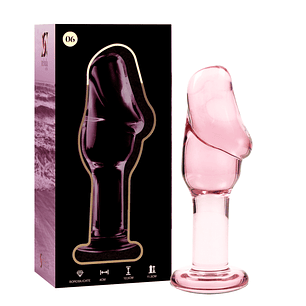 NEBULA SERIES BY IBIZA - MODELO 6 PLUG ANAL VIDRO BOROSILICADO ROSA 12.5 CM -O- 4 CM