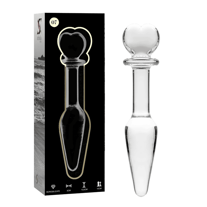 NEBULA SERIES BY IBIZA - MODELO 7 ANAL PLUG VIDRO BOROSILICADO TRANSPARENTE 13.5 CM -O- 3 CM 1