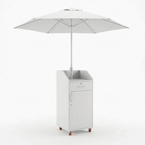 Módulo Valet Parking Color Blanco + Sombrilla