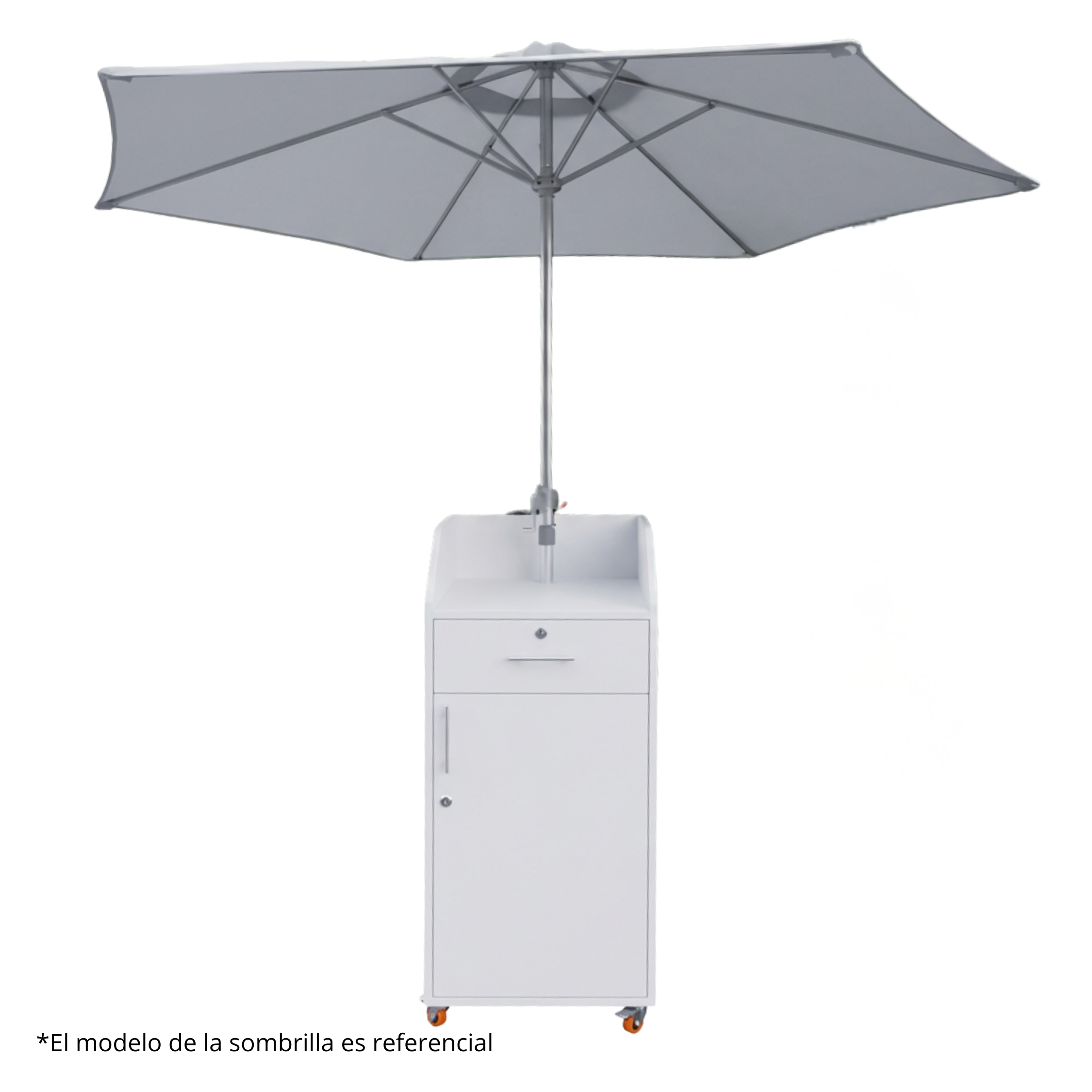 Módulo Valet Parking Color Blanco + Sombrilla 3