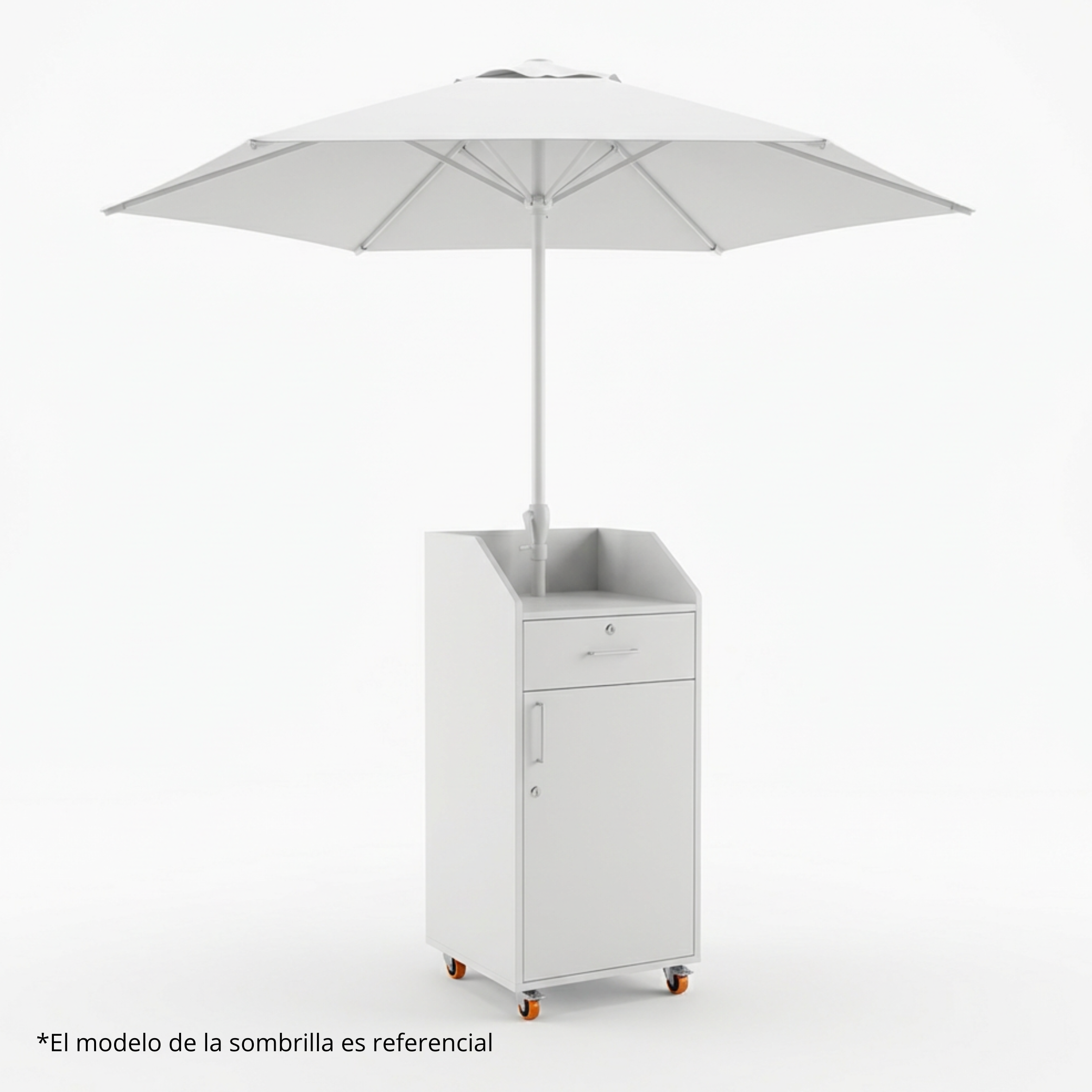 Módulo Valet Parking Color Blanco + Sombrilla 1