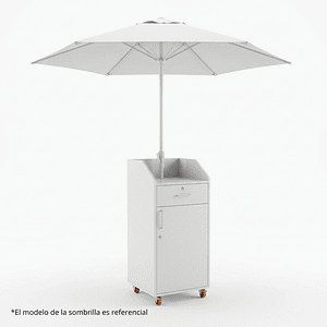 Módulo Valet Parking Color Blanco + Sombrilla