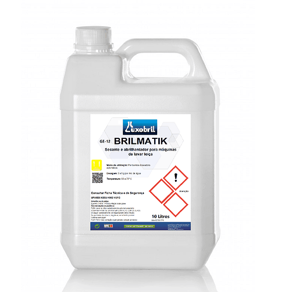 GE-12 BRILMATIK - Secante e Abrilhantador para máquinas de lavar loiça - 5 Litros