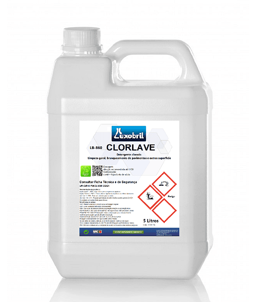 LB-860 CLORLAVE - Detergente Clorado - 5 Litros