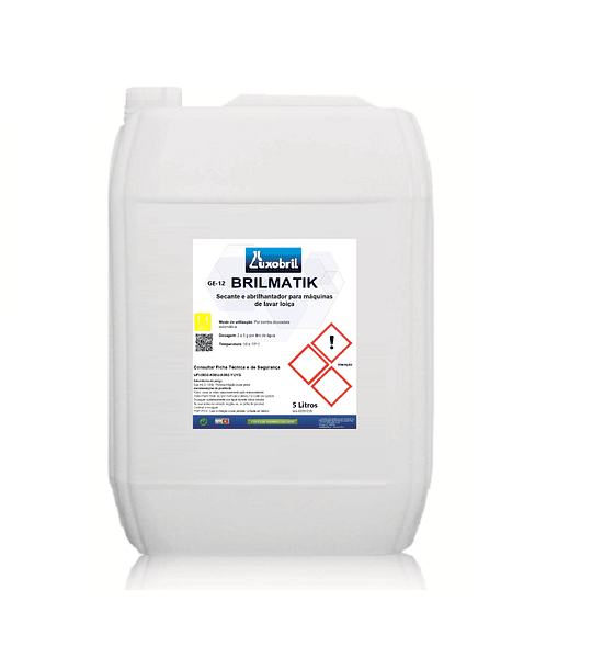 GE-12 BRILMATIK - Secante e Abrilhantador para máquinas de lavar loiça - 20Litros