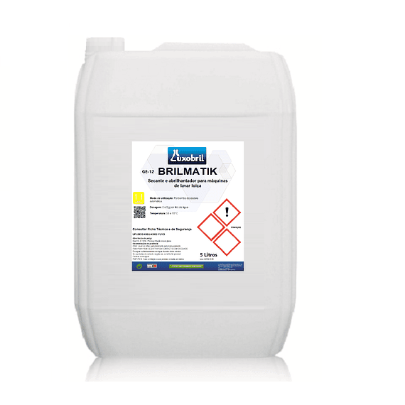 GE-12 BRILMATIK - Secante e Abrilhantador para máquinas de lavar loiça - 20Litros