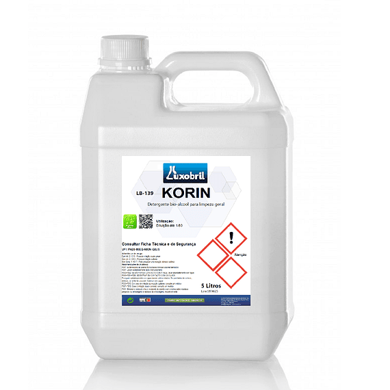LB-139 KORIN - Detergente bio-álcool para limpeza geral. - 5 Litros