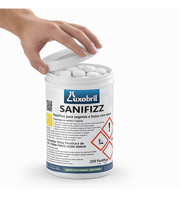 LB-010 SANIFIZZ - Pastilhas efervescentes para vegetais e frutos com casca -1 Kg - 200 pastilhas