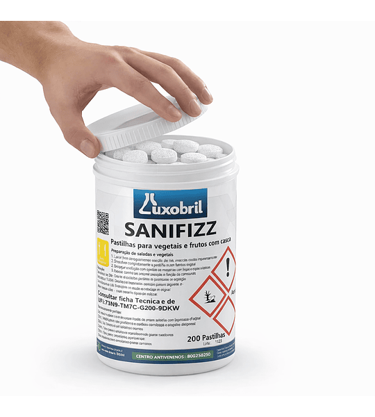 LB-010 SANIFIZZ - Pastilhas efervescentes para vegetais e frutos com casca -1 Kg - 200 pastilhas