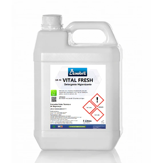 LB-16 VITAL FRESH  - Detergente líquido biodegradável com ação higienizante. - 5 Litros