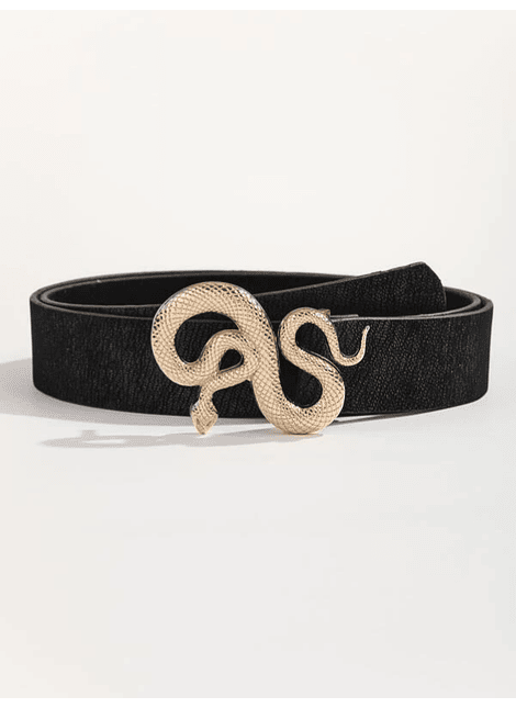 Cinturón Con Textura Hebilla Serpiente
