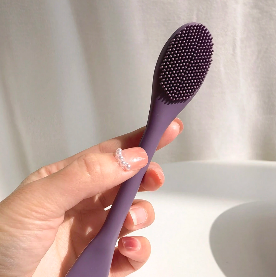 Cepillo de Silicona Facial con Espátula Aplica Cremas 4