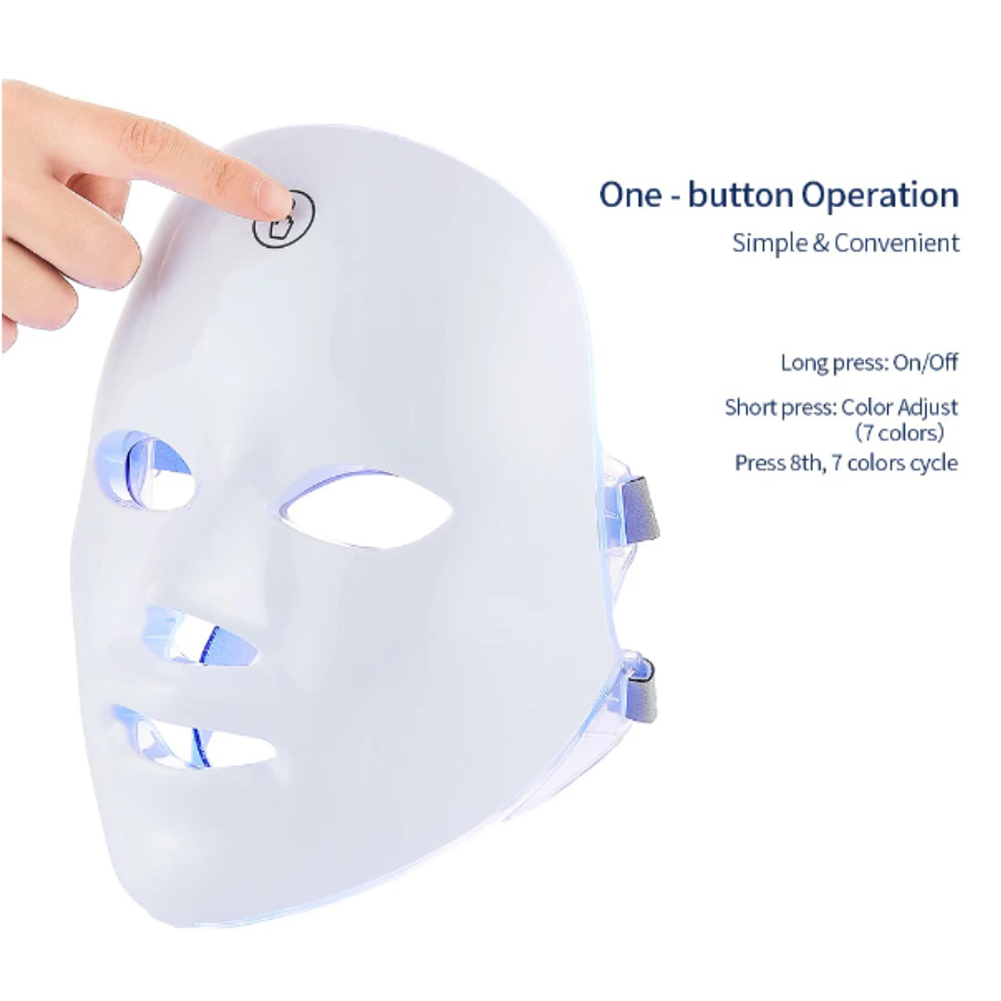 Máscara Led Facial Luz Terapia Fotón Tratamiento Facial Inalámbrica 3