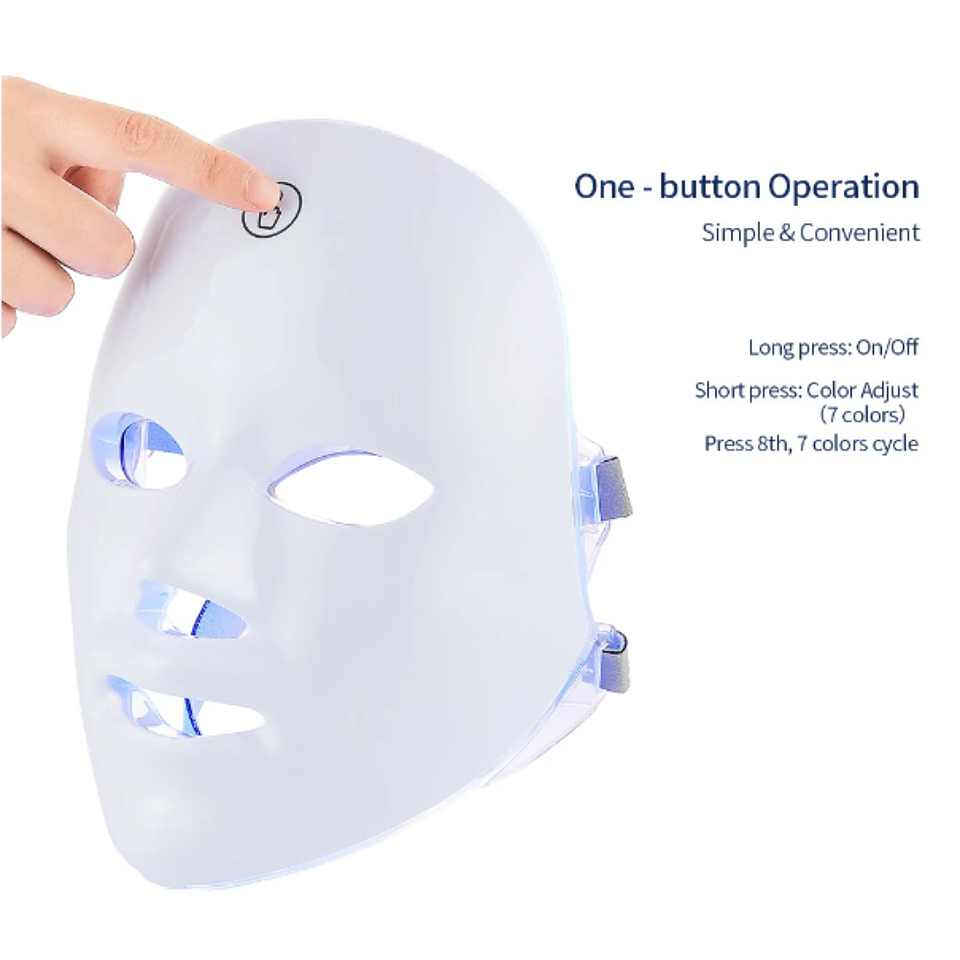 Máscara Led Facial Luz Terapia Fotón Tratamiento Facial Inalámbrica 3