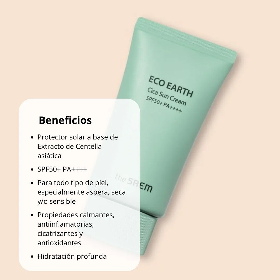 Protector Solar Eco Earth Power Cica Sun Cream 50g 2