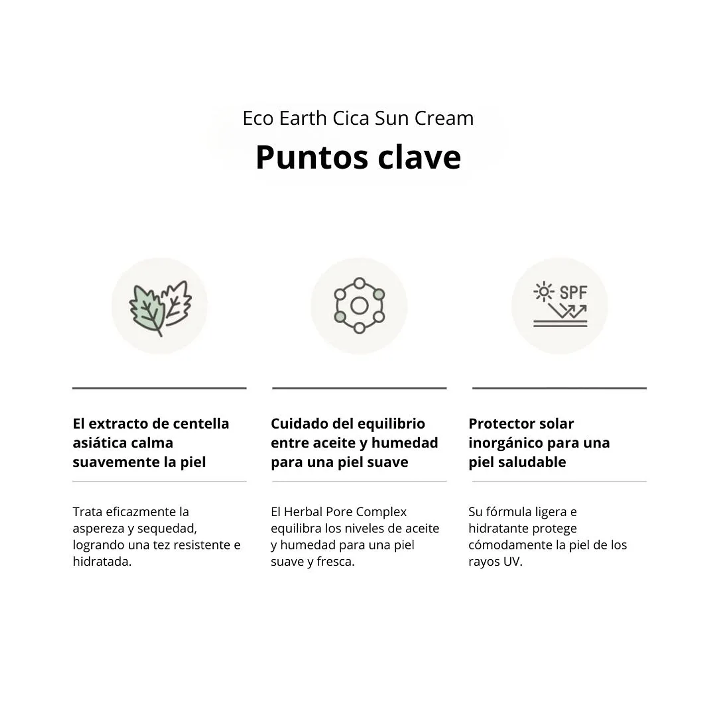 Protector Solar Eco Earth Power Cica Sun Cream 50g 3