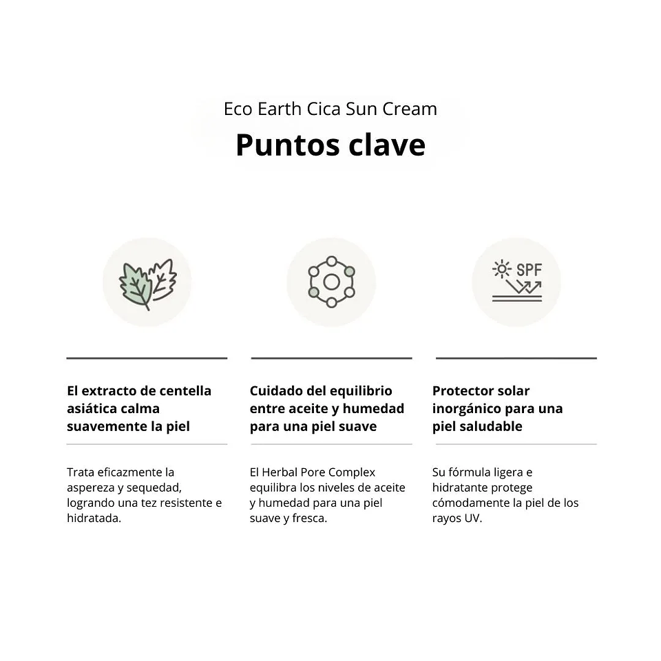 Protector Solar Eco Earth Power Cica Sun Cream 50g 3