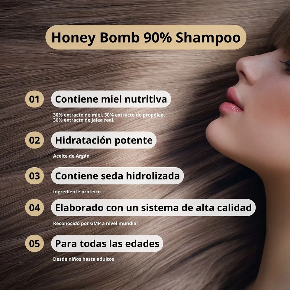 Shampoo Honey Bomb 90% Treatment 1 Litro 7