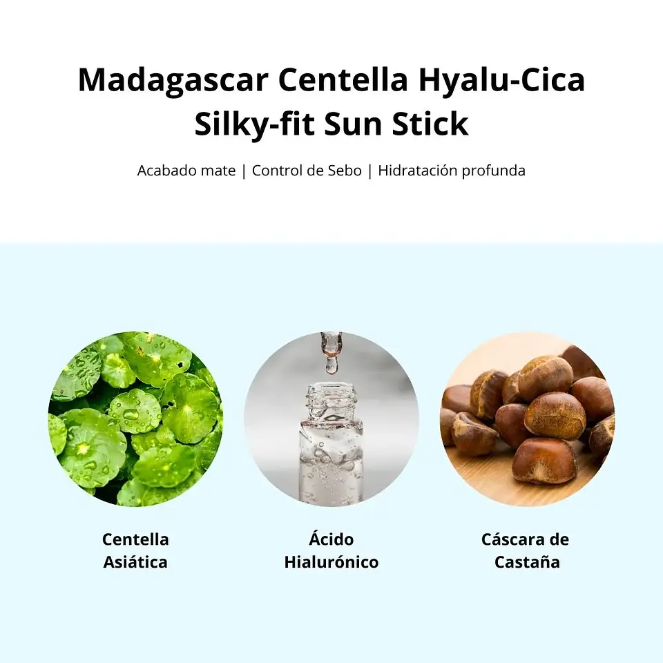 Protector Solar en Barra Madagascar Centella Hyalu-Cica Silky-fit Sun Stick 20g 7
