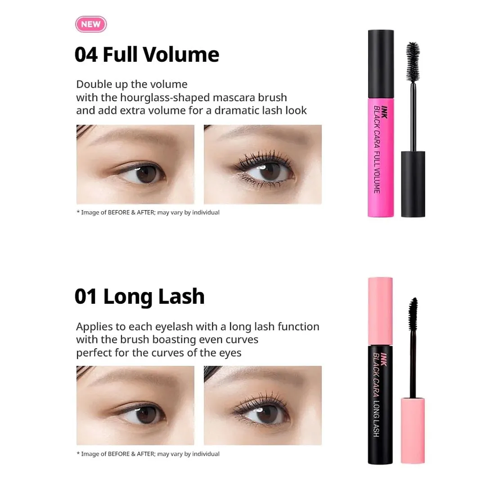 Ink Black Cara Máscara 01 Long Lash Curling 4