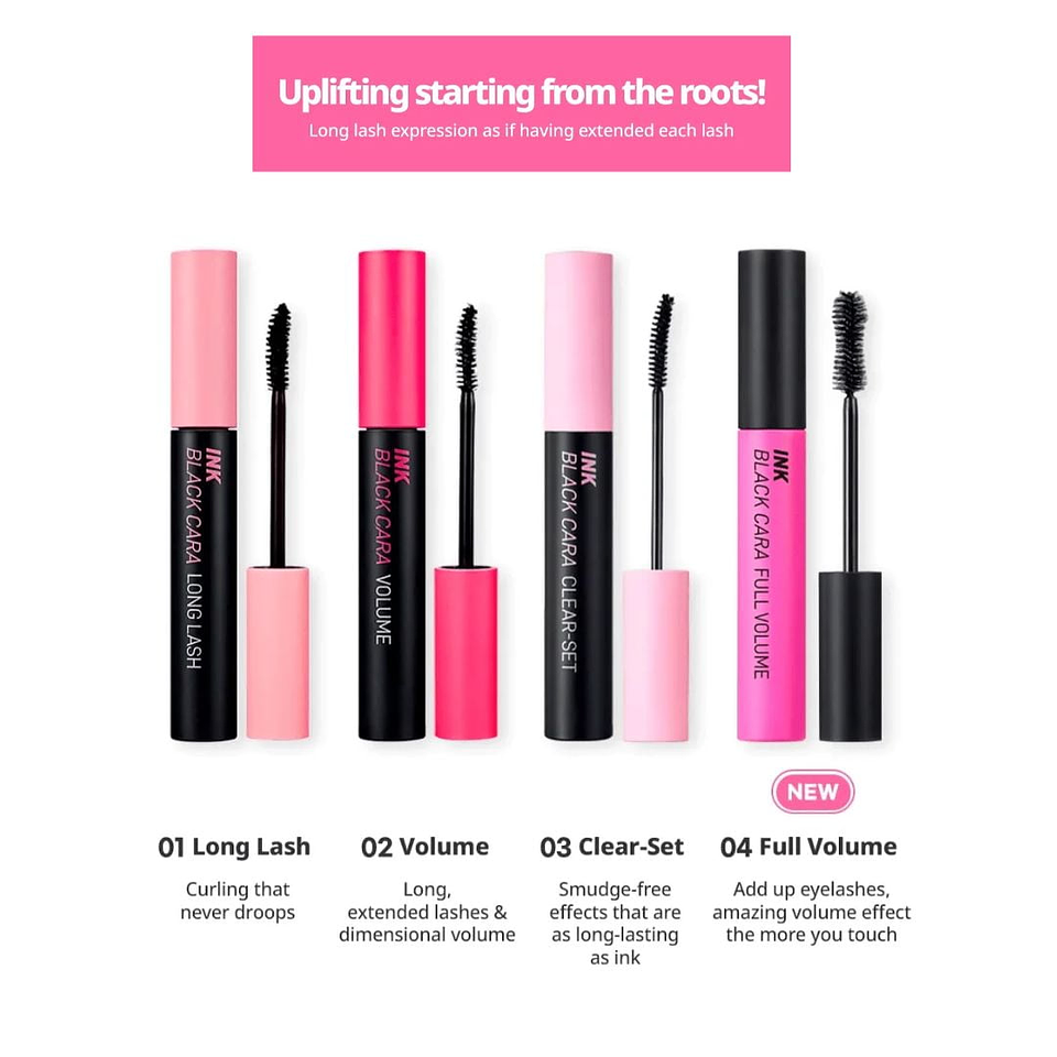 Ink Black Cara Máscara 01 Long Lash Curling 6