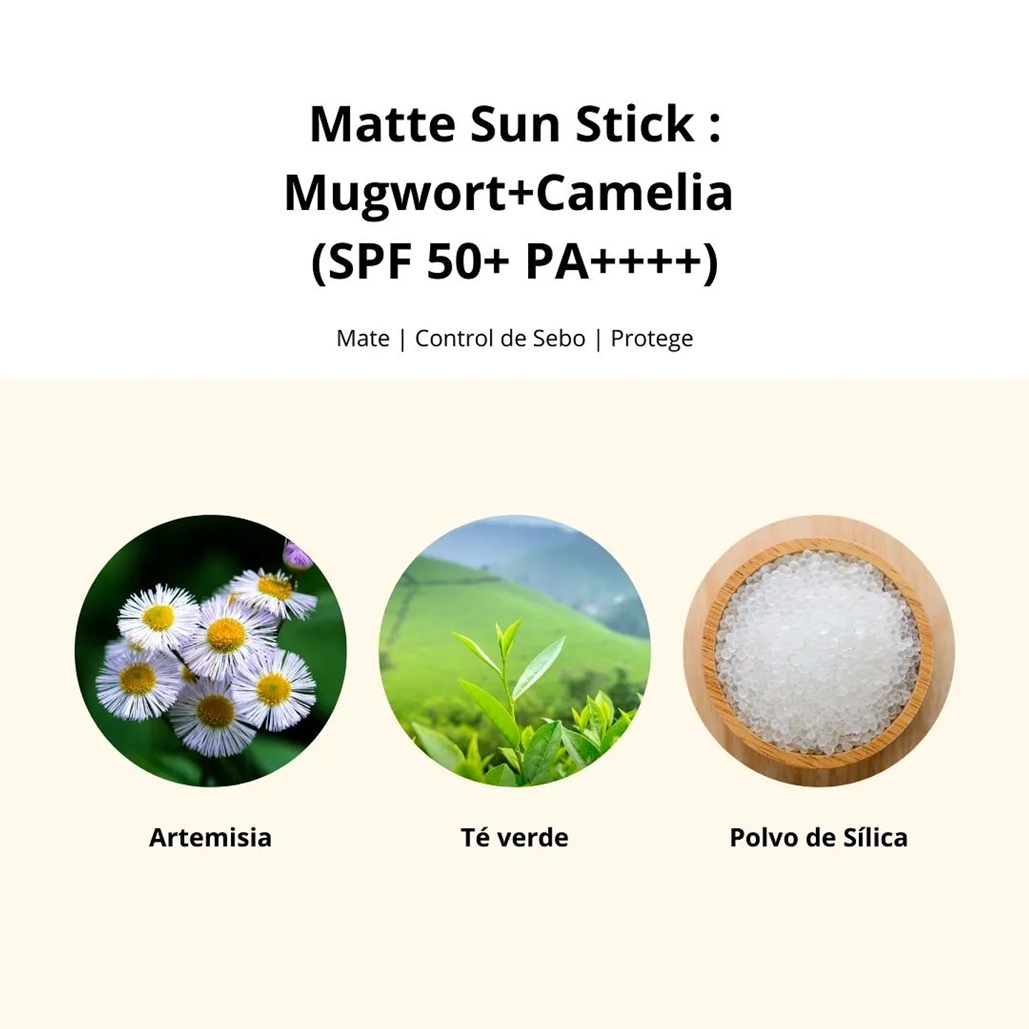 Protector Solar Matte Sun Stick Mugwort + Camelia 18g 7