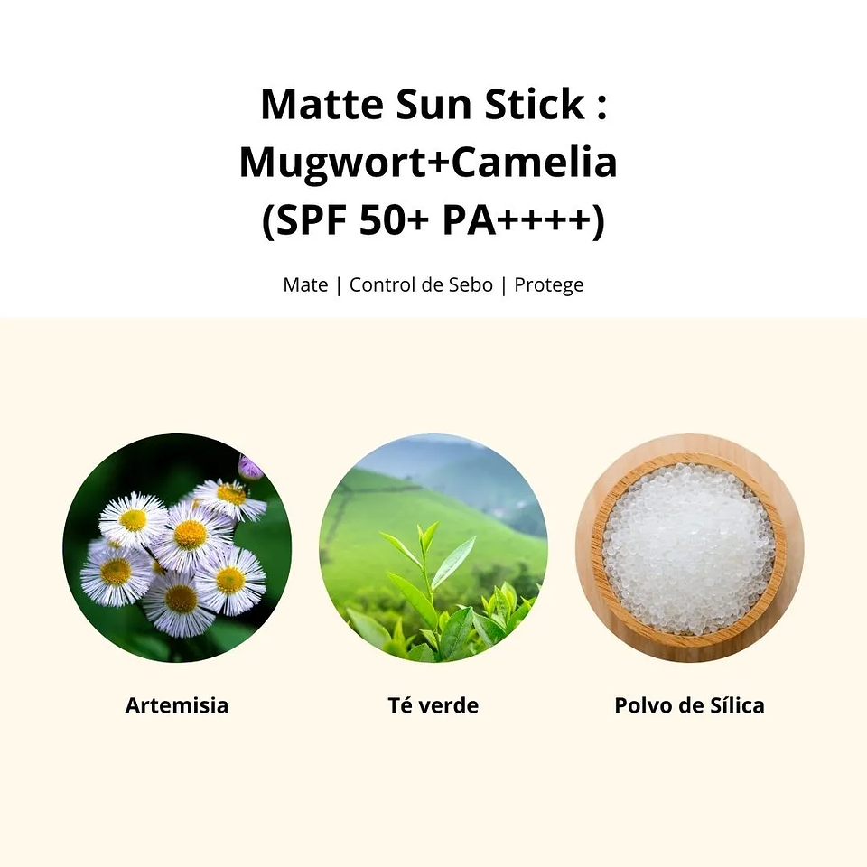 Protector Solar Matte Sun Stick Mugwort + Camelia 18g 7