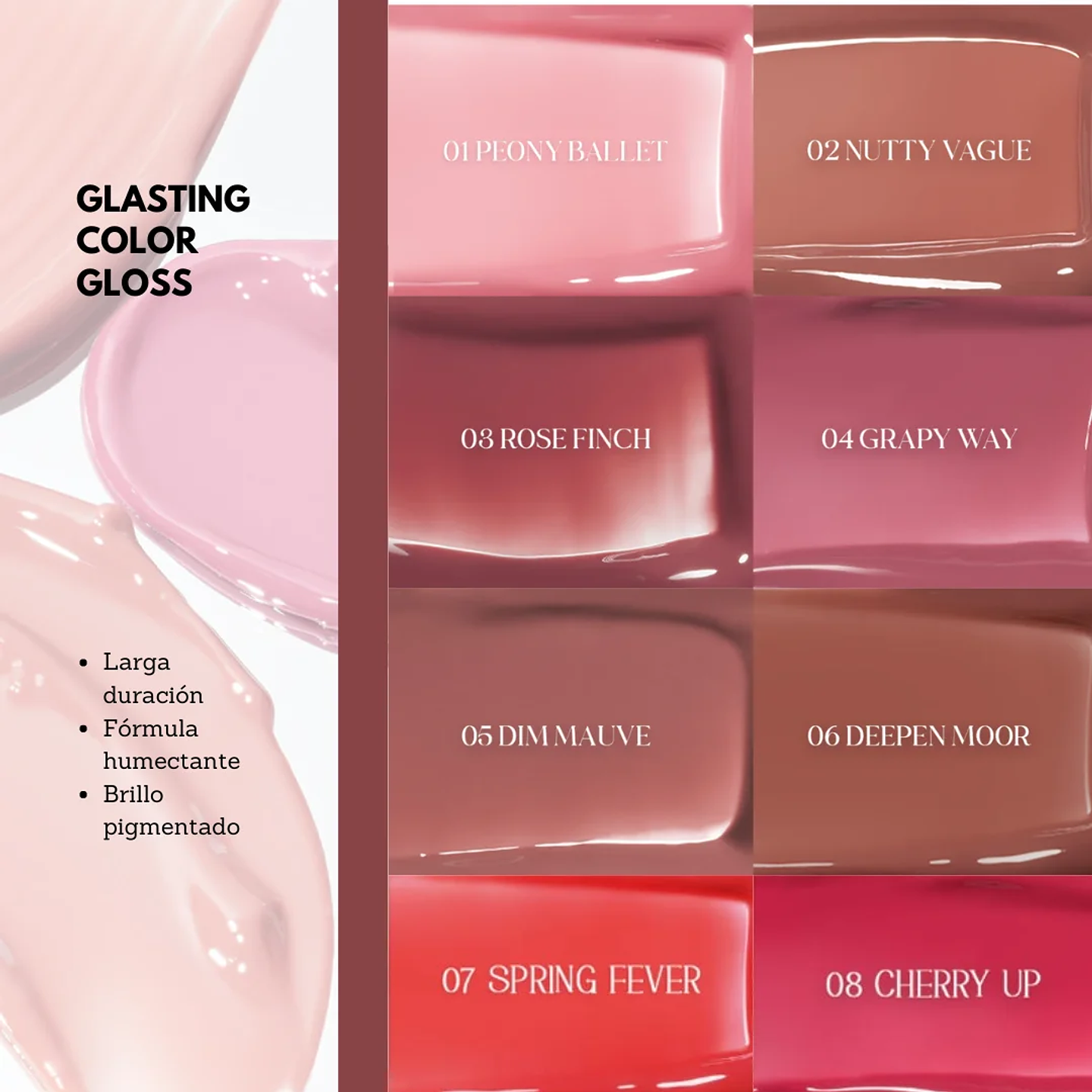 Tinta Labial Glasting Color Gloss 08 Cherry Up 5