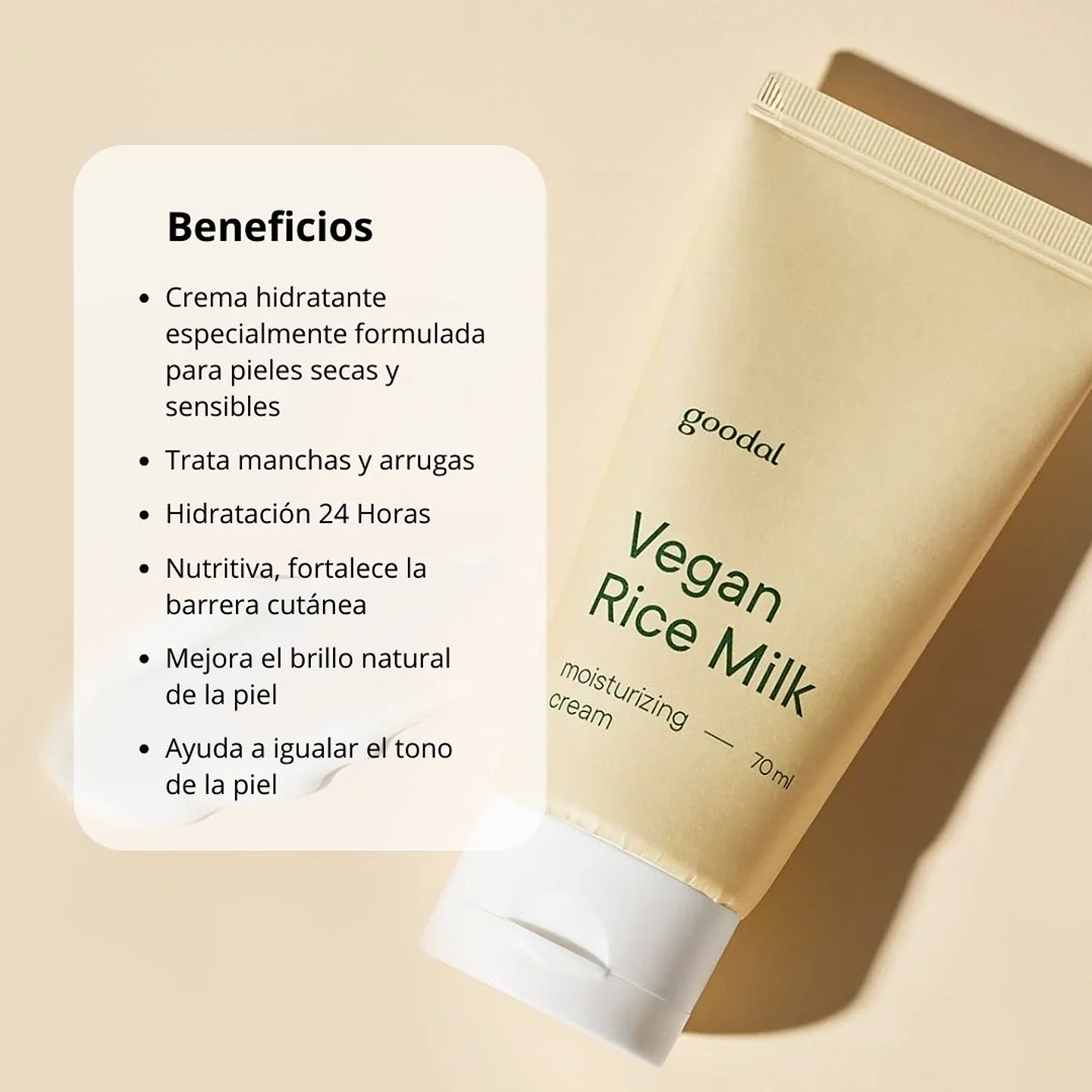Crema Hidratante Vegan Rice Milk Moisturizing Cream 70ml 2