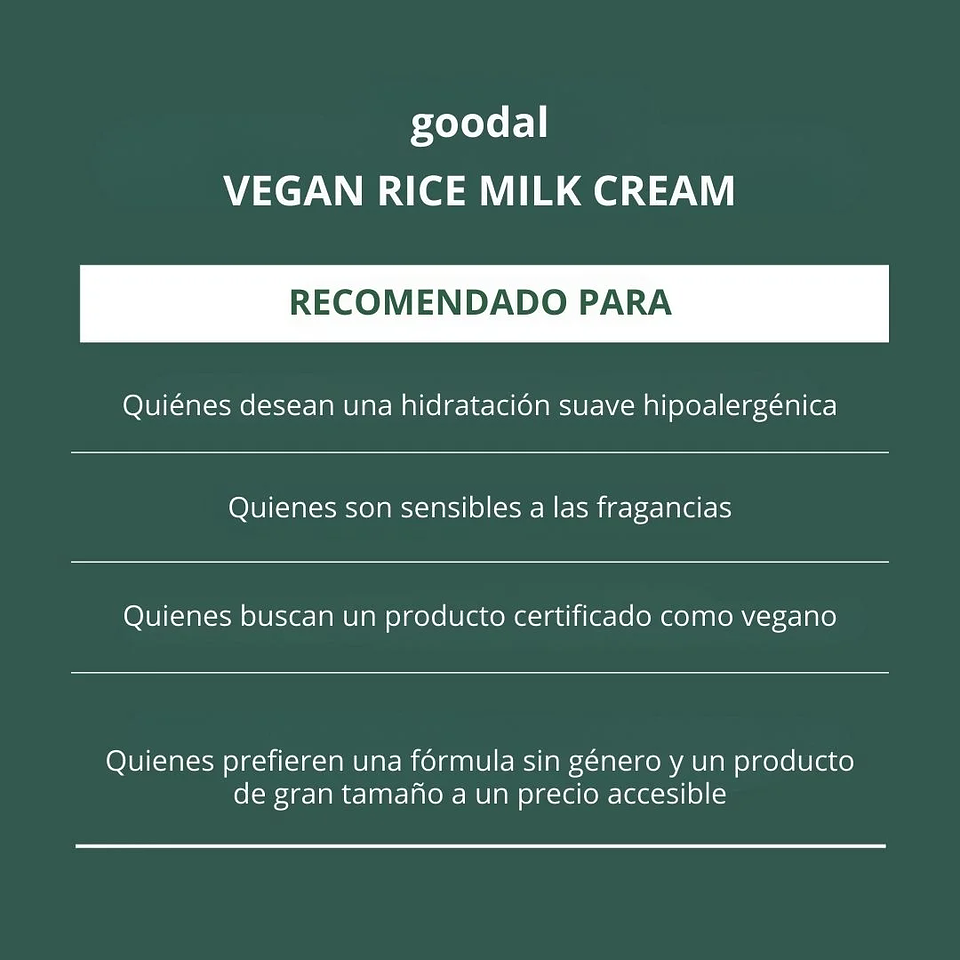Crema Hidratante Vegan Rice Milk Moisturizing Cream 70ml 9