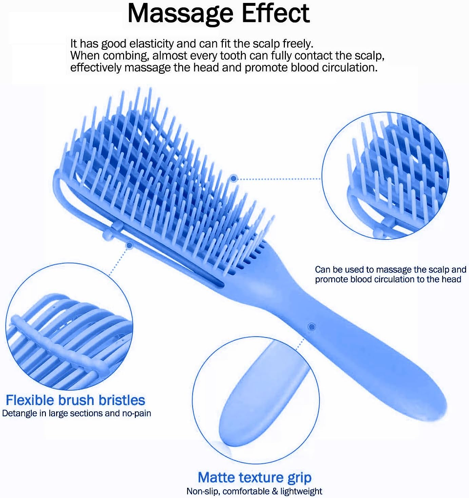 Cepillo Flexible Antifriz Cabello Ondulado Desenredante 3