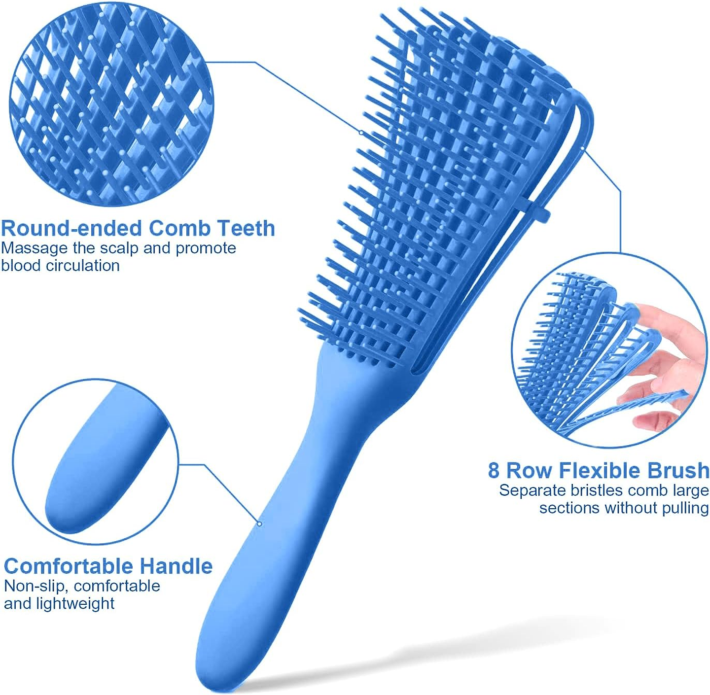 Cepillo Flexible Antifriz Cabello Ondulado Desenredante 4