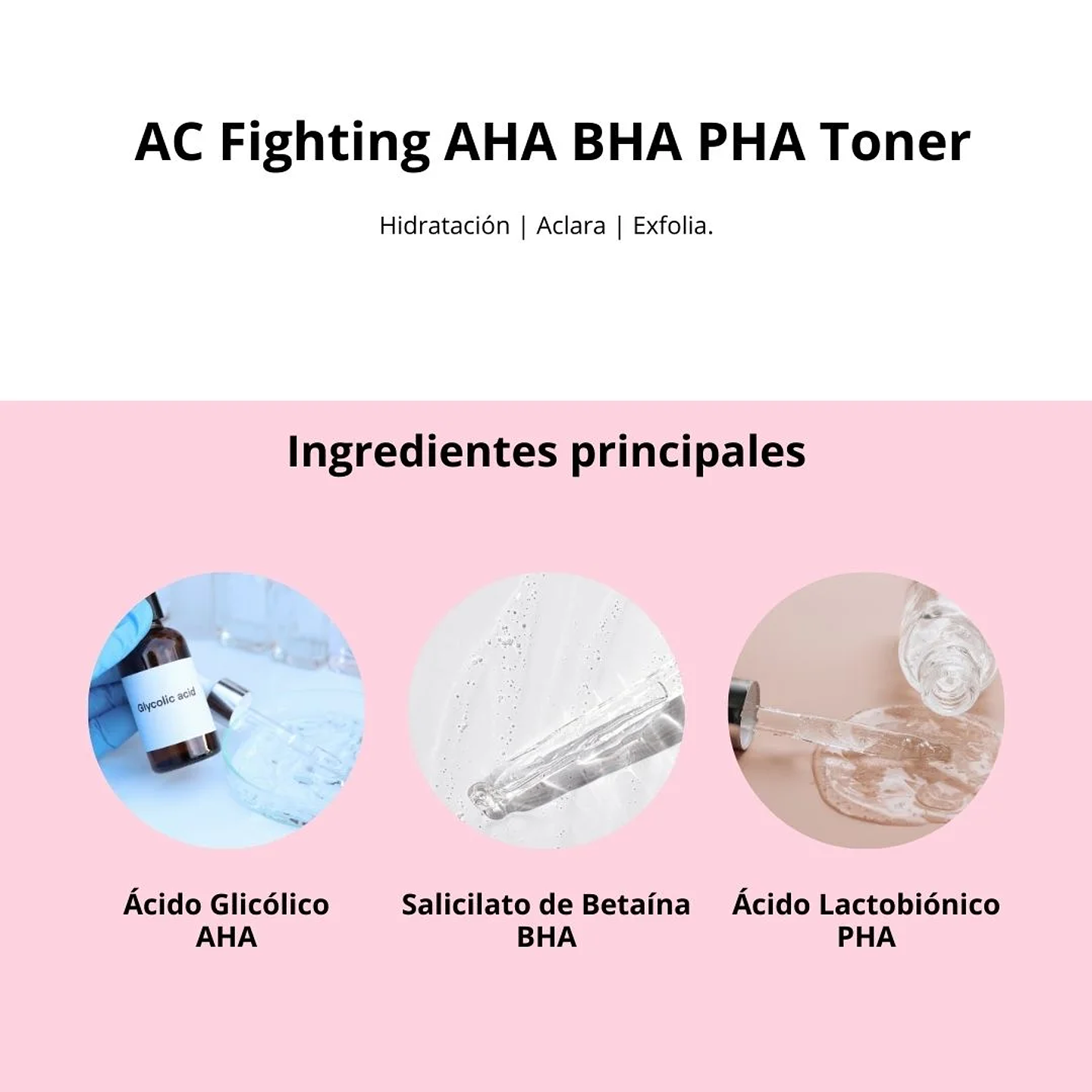 Tónico AC Fighting AHA BHA PHA Toner 180ml 4