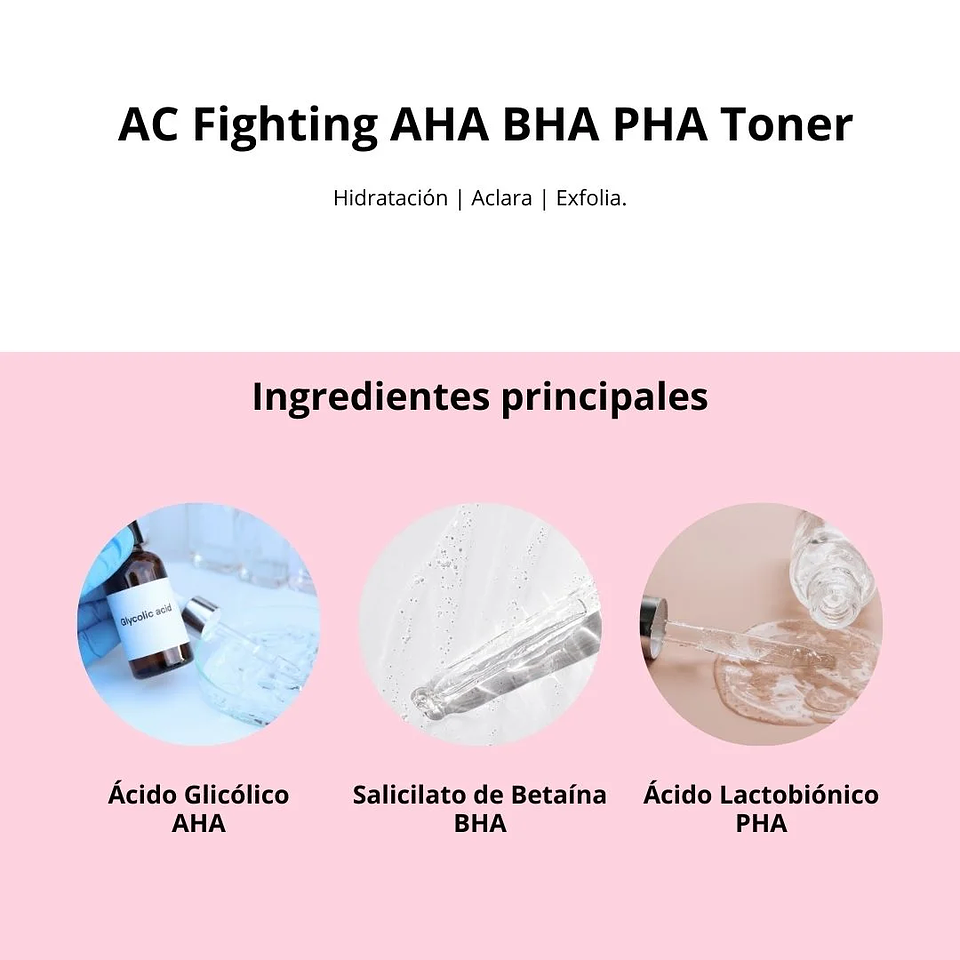 Tónico AC Fighting AHA BHA PHA Toner 180ml 4
