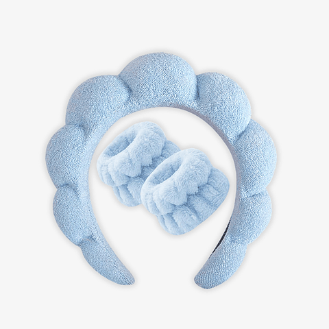 Juego de Diadema De Spa + Muñequeras Celeste