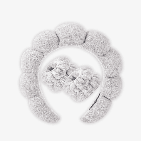 Juego de Diadema De Spa + Muñequeras Gris