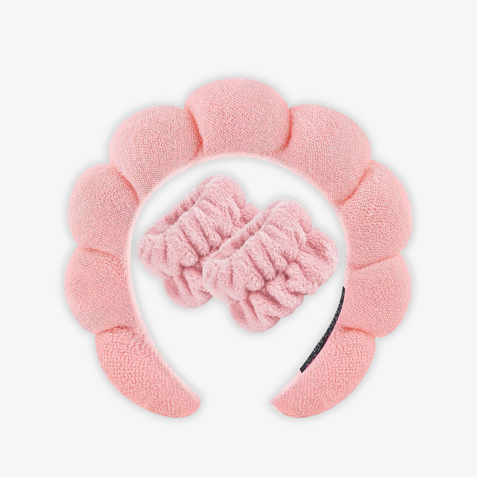 Juego de Diadema De Spa + Muñequeras Rosado 1