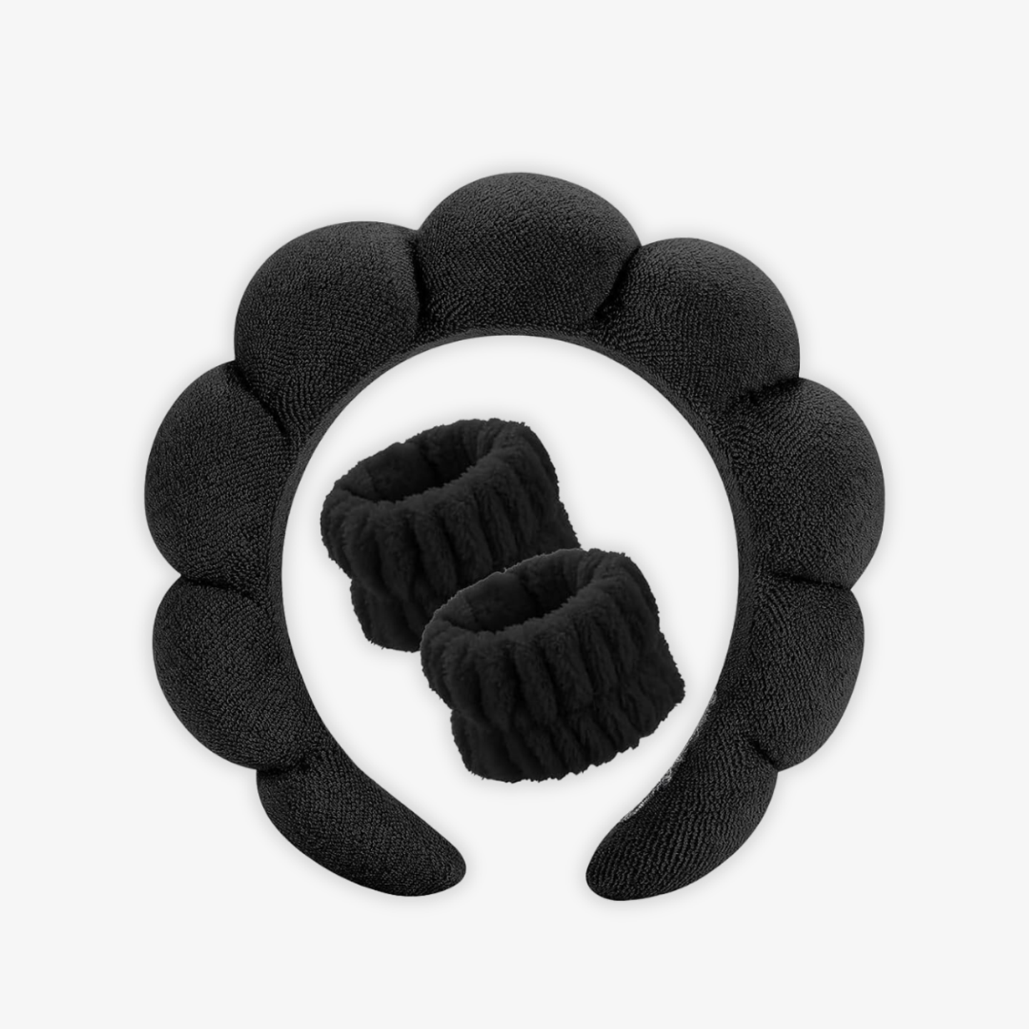 Juego de Diadema De Spa + Muñequeras Negro 1