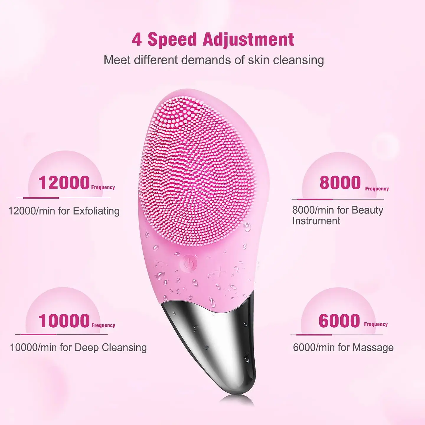 Masajeador Limpiador Facial Sonic Facial Brush Usb Rosado 5