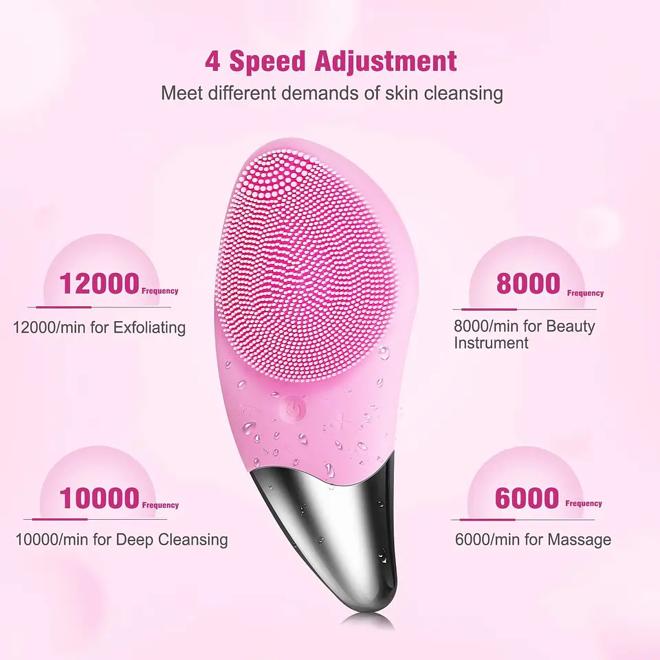 Masajeador Limpiador Facial Sonic Facial Brush Usb Rosado 5