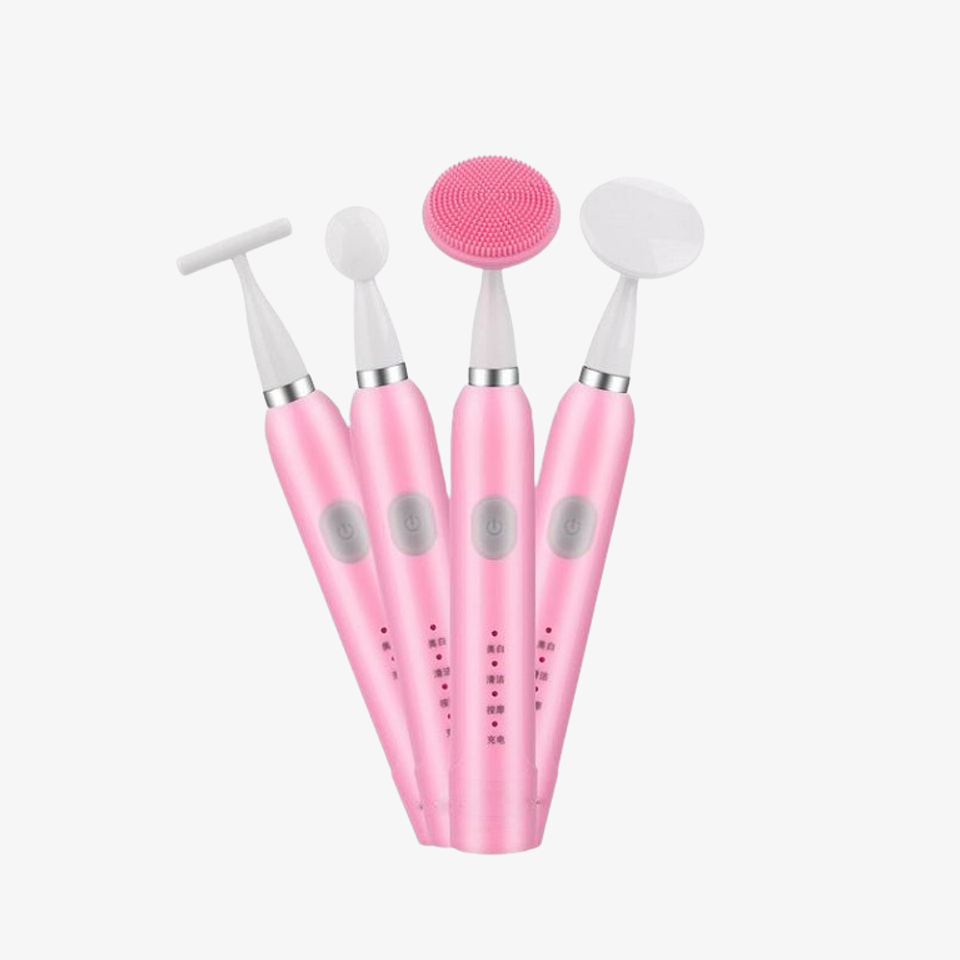 Masajeador y Cepillo de Limpieza Facial Ultrasónica 4 En 1 2