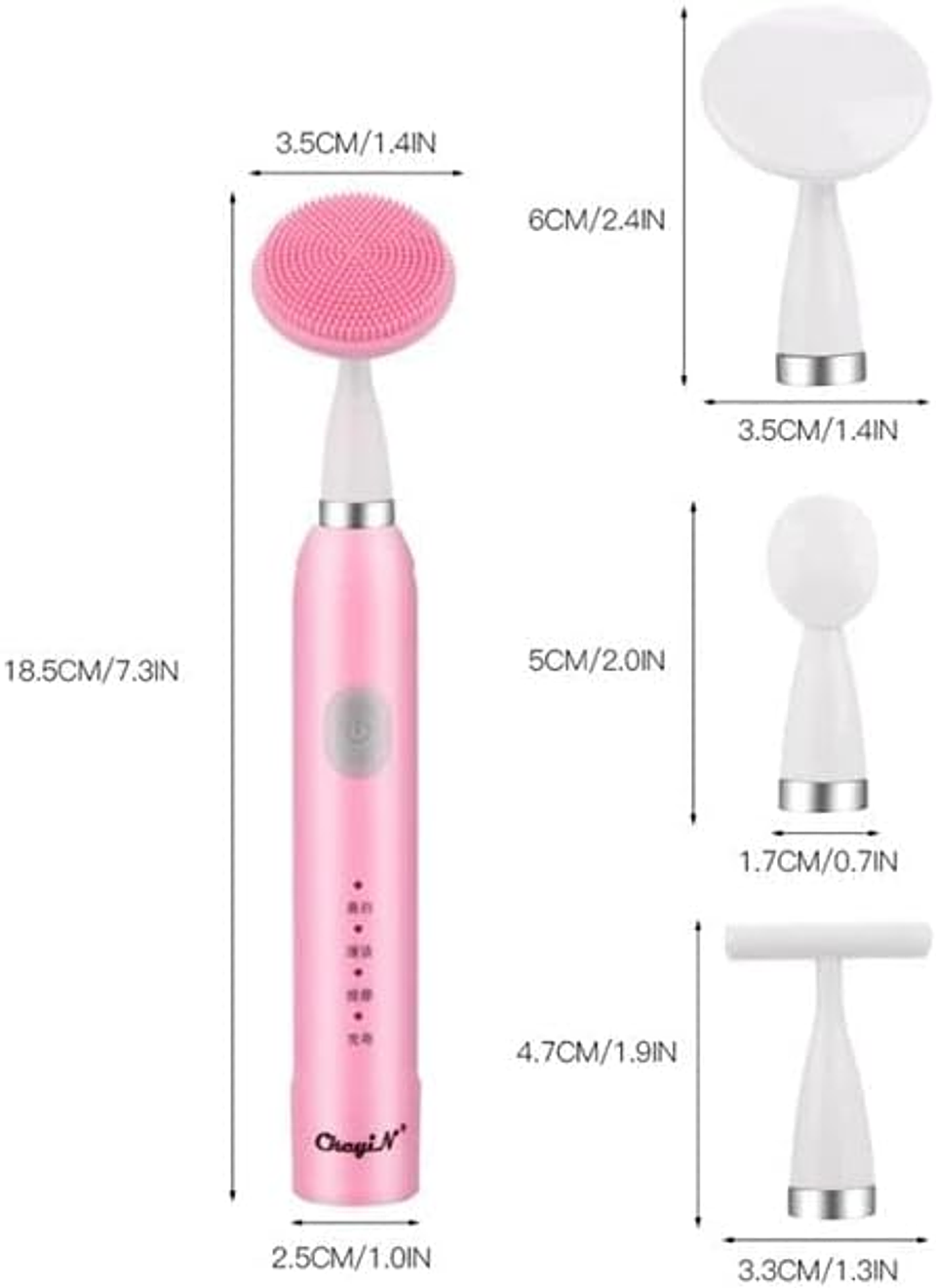 Masajeador y Cepillo de Limpieza Facial Ultrasónica 4 En 1 4