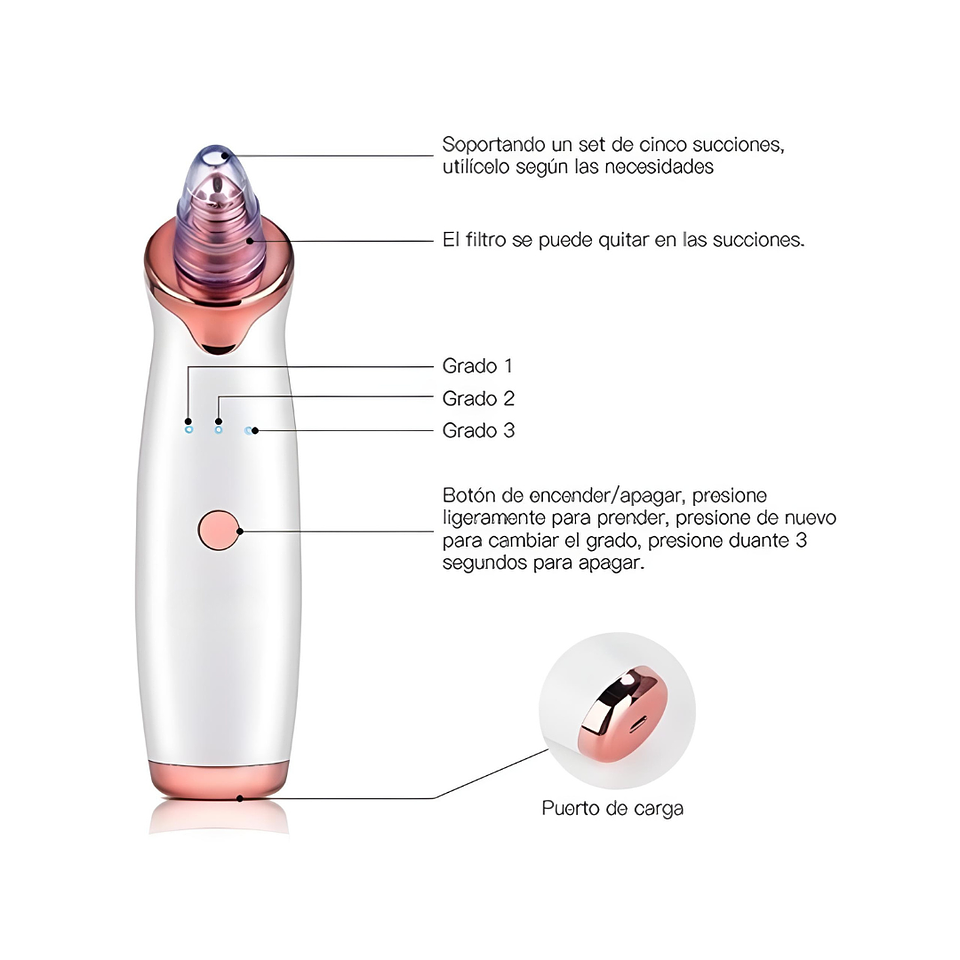 Removedor Multifuncional De Espinillas Puntos Negros Limpiador Facial 4