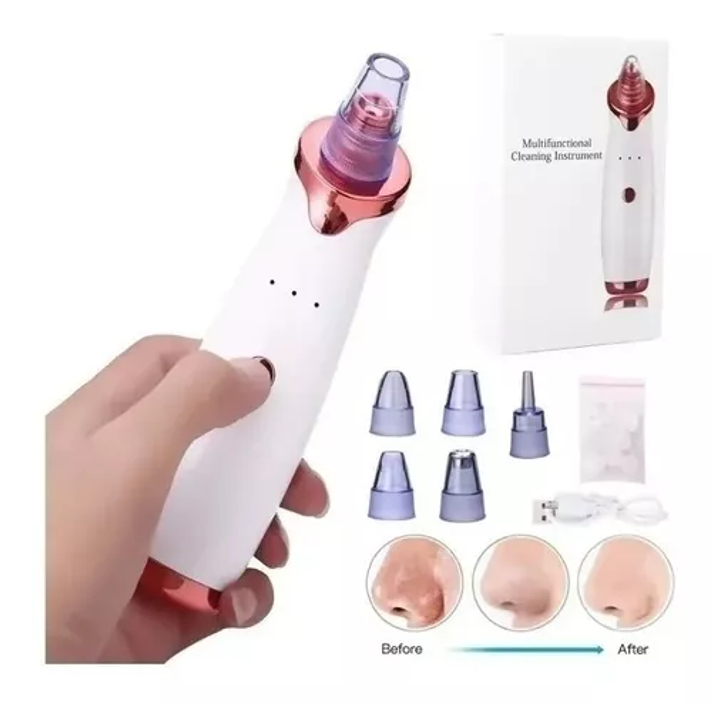 Removedor Multifuncional De Espinillas Puntos Negros Limpiador Facial 5