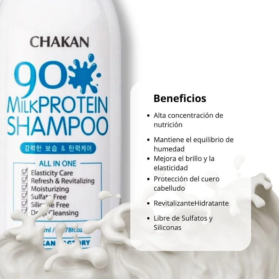 Shampoo Milk Protein 90% 1000ml 2