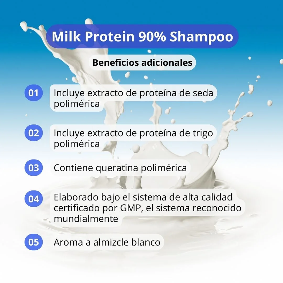 Shampoo Milk Protein 90% 1000ml 8