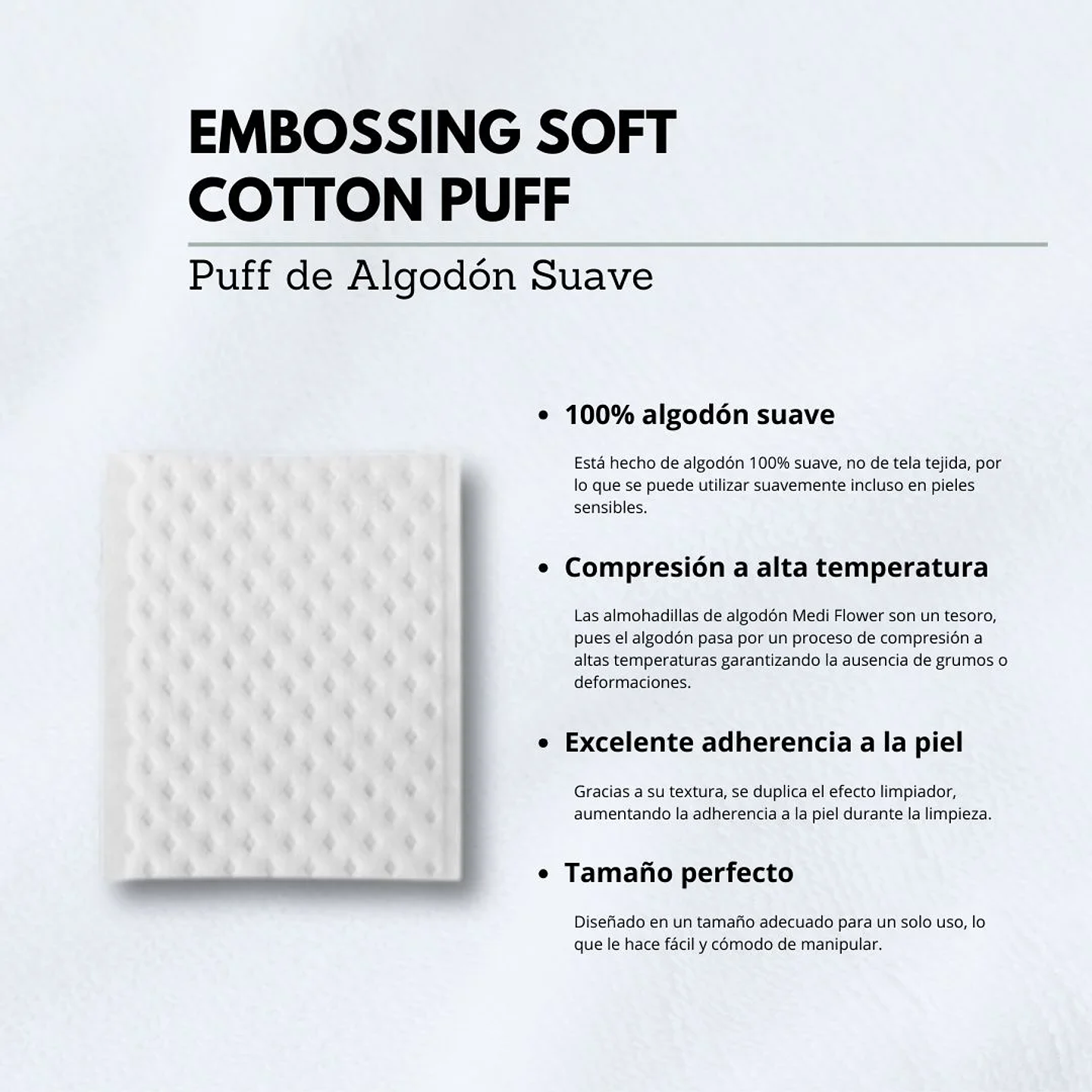Pétalos de Algodón Embossing Soft Cotton Puff 5