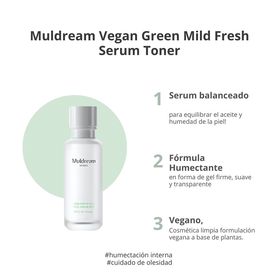 Vegan Green Mild Fresh Serum Toner 110ml 5